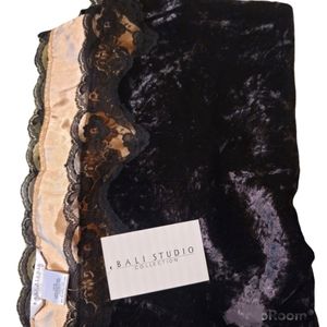 COPY - NWT Velvet silk shall with lace tips.